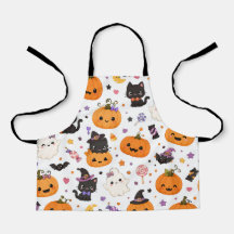 Kawaii Halloween-patroon met Malse Pompoenen