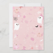 Kawaii Halloween Pink Ghost Birthday Hey Boo Kaart (Achterkant)