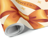 Kawaii Halloween Pompoen & Bogen Gift Wrapping Pap Cadeaupapier (Rol Hoek)