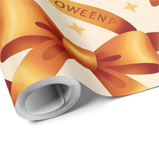 Kawaii Halloween Pompoen & Bogen Gift Wrapping Pap Cadeaupapier (Rol Hoek)