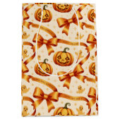 Kawaii Halloween Pompoen & Bogen Gift Wrapping Pap Medium Cadeauzakje (Voorkant)