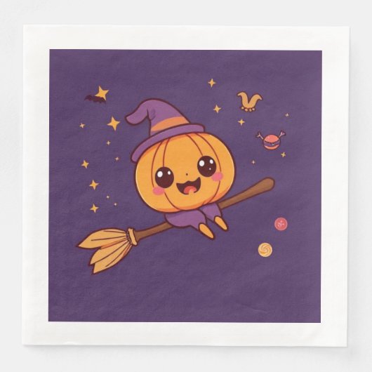 Kawaii Halloween pompoen servet (Voorkant)