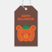 Kawaii Halloween Pumpkin Bear Cadeaulabel (Voorkant)