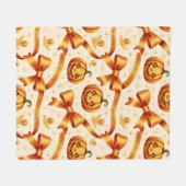 Kawaii Halloween Pumpkin & Bows Fleece Deken (Voorkant (Horizontaal))