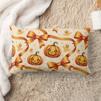 Kawaii Halloween Pumpkin & Bows Kussen
