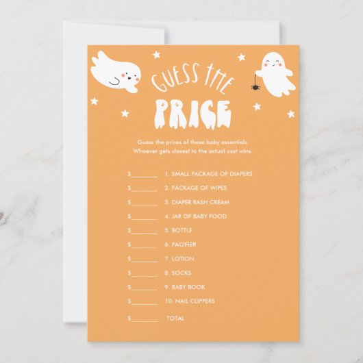 Kawaii Halloween Raad van de prijs Baby shower spe Kaart (Voorkant)