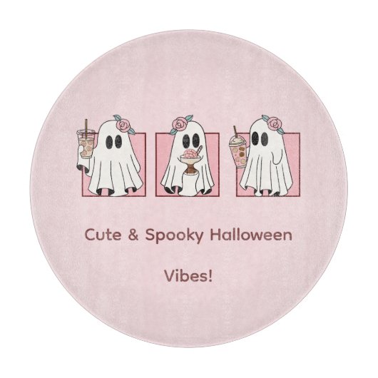 Kawaii Halloween roze Snijplank (Voorkant)