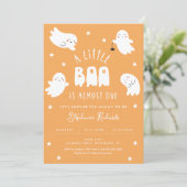 Kawaii Halloween Schattigee Ghost Baby shower Uitn Kaart (Staand voorkant)