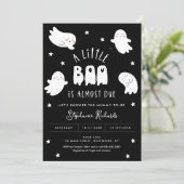Kawaii Halloween Schattigee Ghost Baby shower Uitn Kaart (Staand voorkant)