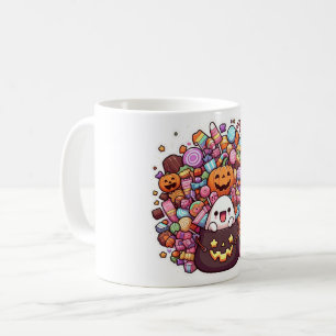 Kawaii Halloween Snoep Mok - Schattigee geest, pom