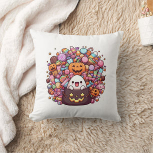 Kawaii Halloween Snoep Schattige Ghost, Pumpkins Kussen