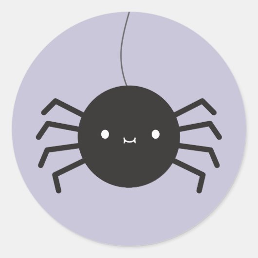 Kawaii Halloween Spider Ronde Sticker (Voorkant)