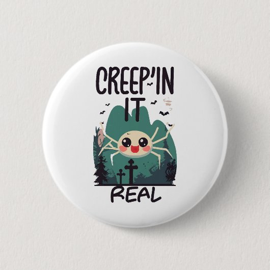 Kawaii Halloween Spin Pun Ronde Button 5,7 Cm (Voorkant)