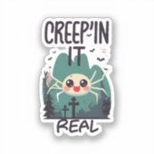Kawaii Halloween Spin Pun Sticker (Voorkant)