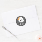 Kawaii Halloween-spook Ronde Sticker (Envelop)