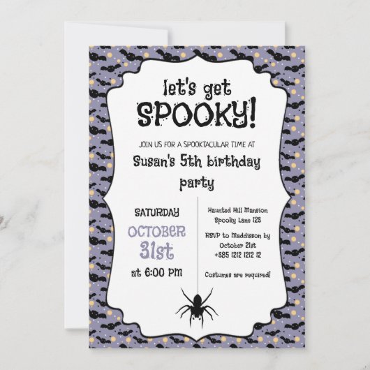 Kawaii Halloween Verjaardagsfeest Kaart (Voorkant)