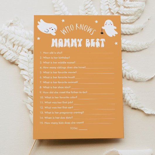 Kawaii Halloween Wie Weet Mama Beste Baby Spel Kaart