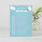 Kawaii Halloween Wie zei het Moeder of Vader Baby Kaart (Staand voorkant)