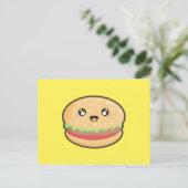 Kawaii hamburger briefkaart (Staand voorkant)