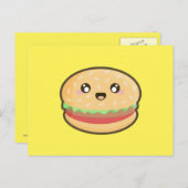 Kawaii hamburger briefkaart (Voorkant / Achterkant)