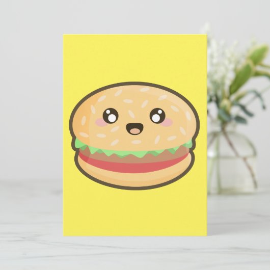 Kawaii hamburger kaart (Staand voorkant)