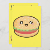 Kawaii hamburger kaart (Voorkant / Achterkant)