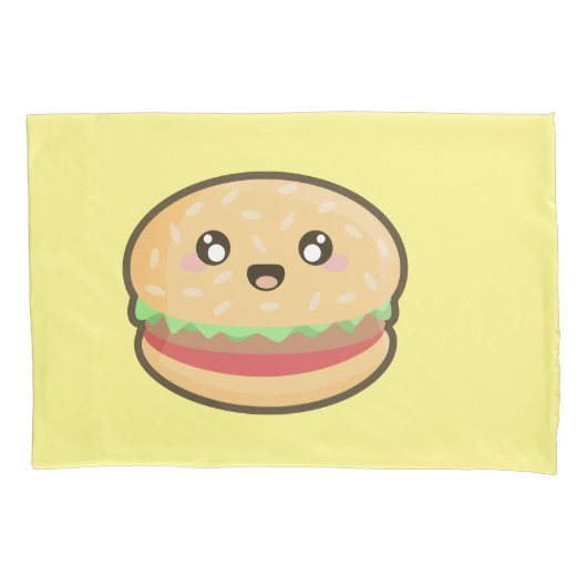 Kawaii hamburger kussensloop (Voorkant)