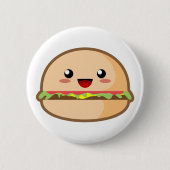 Kawaii Hamburger Ronde Button 5,7 Cm (Voorkant)