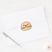 Kawaii Hamburger Ronde Sticker (Envelop)