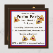 Kawaii Hamentashen Purim Uitnodiging (Voorkant / Achterkant)