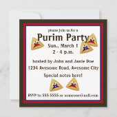 Kawaii Hamentashen Purim Uitnodiging (Voorkant)