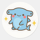 Kawaii Hammerhead Shark Sticker (Voorkant)