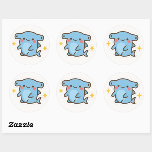 Kawaii Hammerhead Shark Sticker (Vel)
