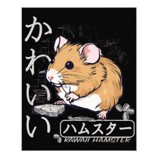 Kawaii Hamster Für Japan -Liebhaber Und Tierbesitz Foto Afdruk