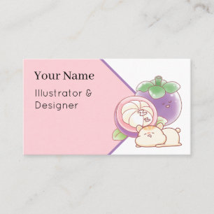 Kawaii Hamster Mangosteen - Mooie Fruitige Slaap E Visitekaartje