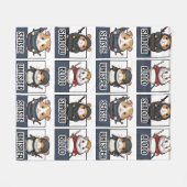 Kawaii Hamster Ninja Patroon Fleece Deken (Voorkant (Horizontaal))