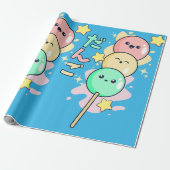 Kawaii Hanami Dango Cadeaupapier (Uitgerold)