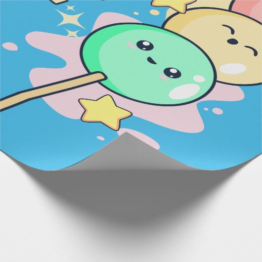 Kawaii Hanami Dango Cadeaupapier (Hoek)