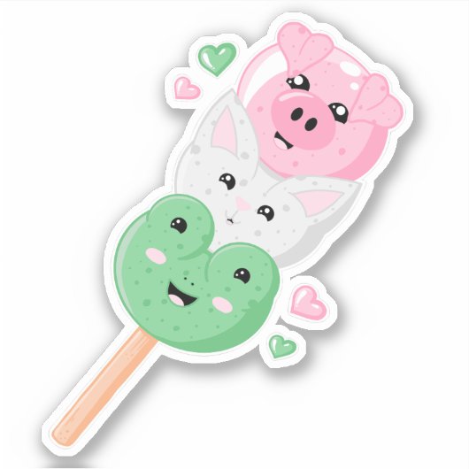 Kawaii Hanami Dango Sticker (Voorkant)
