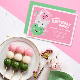 Kawaii Hanami Dango Verjaardagsfeestje Kaart