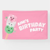 Kawaii Hanami Dango Verjaardagsfeestje Spandoek (Horizontaal)
