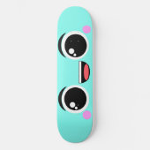 Kawaii Happy Anime Faced Aqua Skateboard (Voorkant)