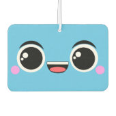 Kawaii Happy Anime Faced Blauwgroen Luchtverfrisser (Voorkant)