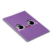 Kawaii Happy Anime Faced Paars Notitieboek (Rechterzijde)