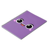Kawaii Happy Anime Faced Paars Notitieboek (Linkerzijde)