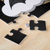 Kawaii Happy Bat Flying op Full Moon Legpuzzel (Zijkant)