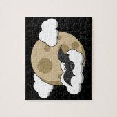Kawaii Happy Bat Flying op Full Moon Legpuzzel (Verticaal)