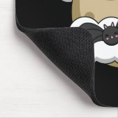 Kawaii Happy Bat Flying op Full Moon Muismat (Hoek)