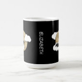 Kawaii Happy Bat Flying op Full Moon | Naam toevoe Koffiemok (Center)