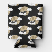 Kawaii Happy Bat Flying op Full Moon Pattern Blikjeskoeler (Voorkant)
